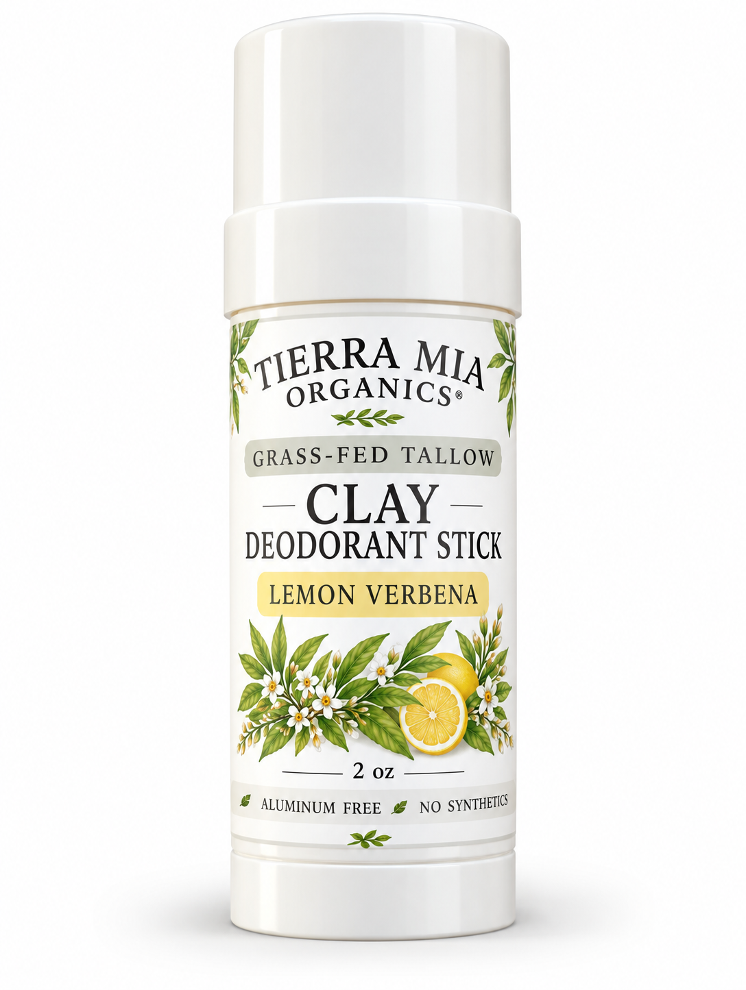 Tallow Deodorant Lemon Verbena| Aluminum-Free| Baking Soda-Free| Tierra Mia Organics