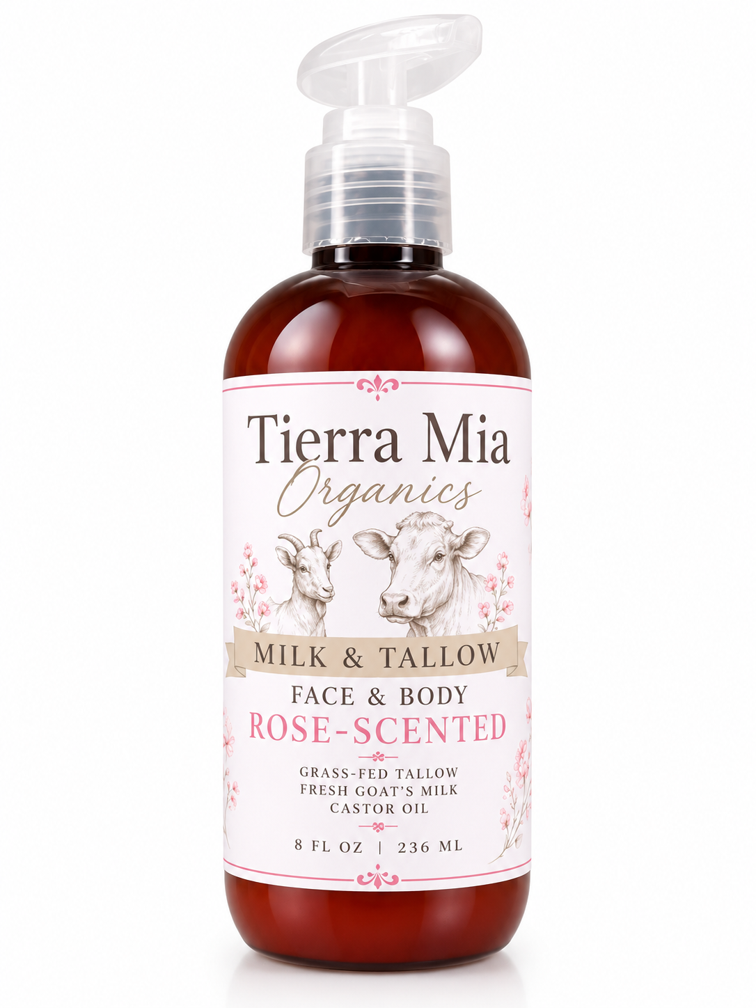 Rose-Scented Milk & Tallow Face & Body Cream – 8 oz